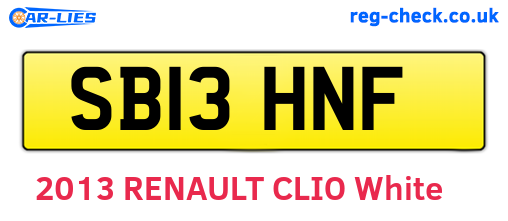 SB13HNF are the vehicle registration plates.