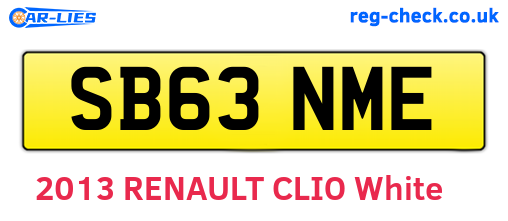 SB63NME are the vehicle registration plates.