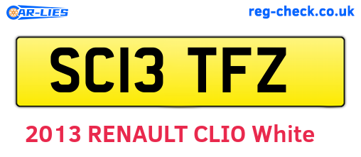 SC13TFZ are the vehicle registration plates.