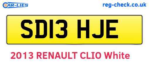 SD13HJE are the vehicle registration plates.