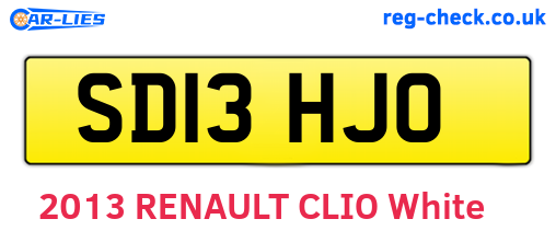SD13HJO are the vehicle registration plates.