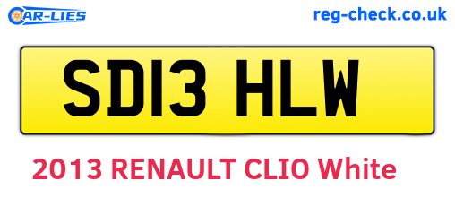 SD13HLW are the vehicle registration plates.