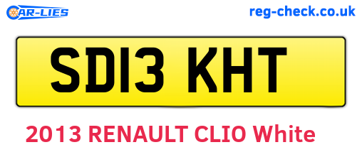 SD13KHT are the vehicle registration plates.