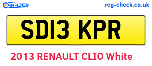 SD13KPR are the vehicle registration plates.