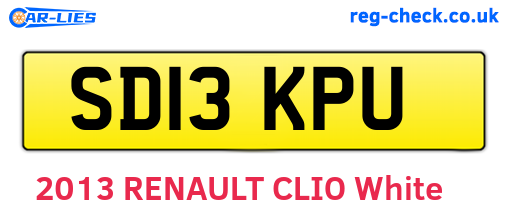SD13KPU are the vehicle registration plates.