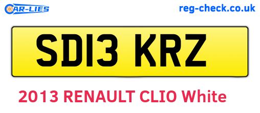 SD13KRZ are the vehicle registration plates.
