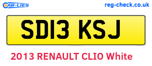 SD13KSJ are the vehicle registration plates.