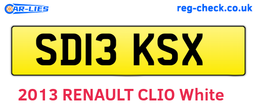 SD13KSX are the vehicle registration plates.