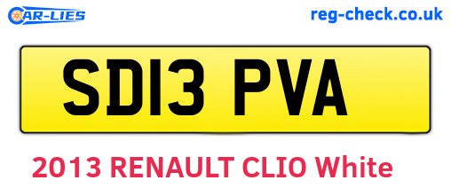 SD13PVA are the vehicle registration plates.
