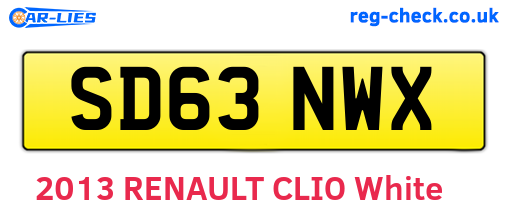 SD63NWX are the vehicle registration plates.