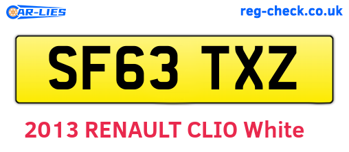 SF63TXZ are the vehicle registration plates.