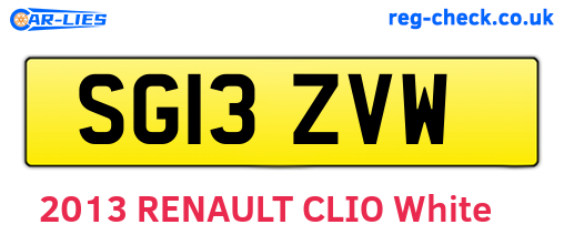 SG13ZVW are the vehicle registration plates.