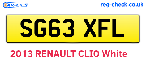 SG63XFL are the vehicle registration plates.