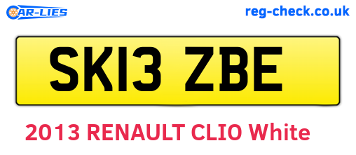 SK13ZBE are the vehicle registration plates.