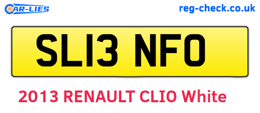 SL13NFO are the vehicle registration plates.