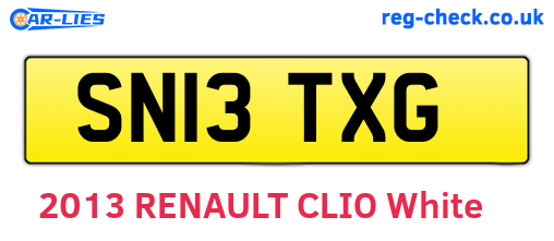 SN13TXG are the vehicle registration plates.