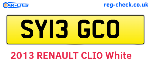 SY13GCO are the vehicle registration plates.