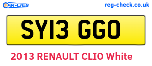 SY13GGO are the vehicle registration plates.