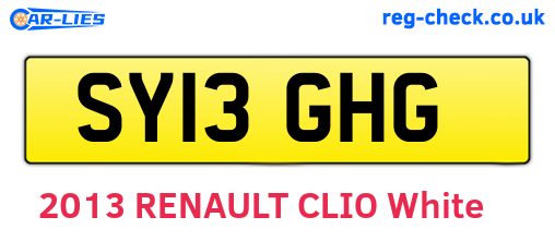 SY13GHG are the vehicle registration plates.