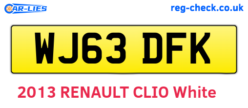 WJ63DFK are the vehicle registration plates.