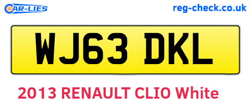 WJ63DKL are the vehicle registration plates.