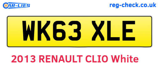 WK63XLE are the vehicle registration plates.