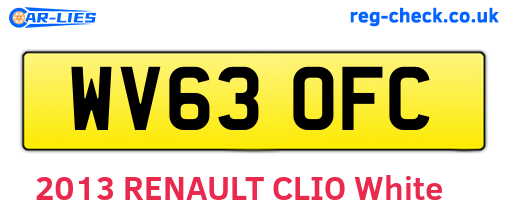 WV63OFC are the vehicle registration plates.