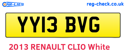 YY13BVG are the vehicle registration plates.