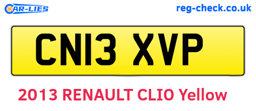 CN13XVP are the vehicle registration plates.