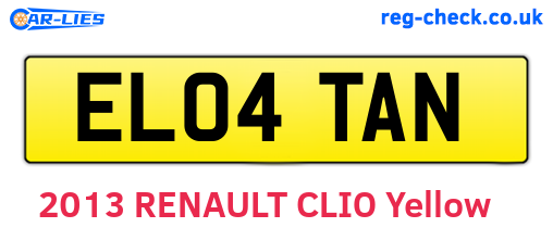 EL04TAN are the vehicle registration plates.
