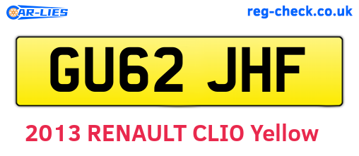 GU62JHF are the vehicle registration plates.