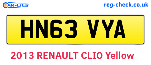 HN63VYA are the vehicle registration plates.