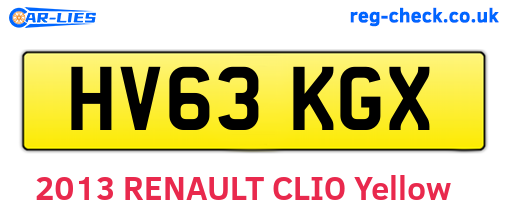 HV63KGX are the vehicle registration plates.