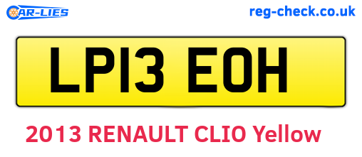 LP13EOH are the vehicle registration plates.