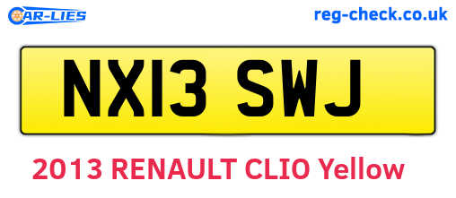 NX13SWJ are the vehicle registration plates.