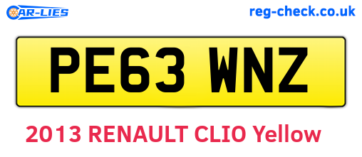 PE63WNZ are the vehicle registration plates.