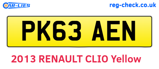 PK63AEN are the vehicle registration plates.