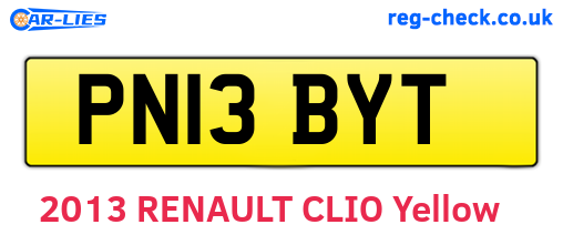 PN13BYT are the vehicle registration plates.