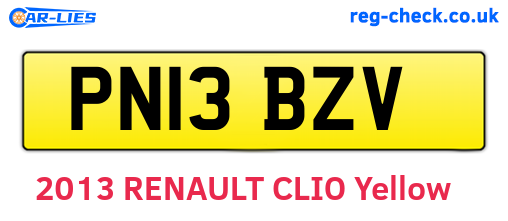 PN13BZV are the vehicle registration plates.