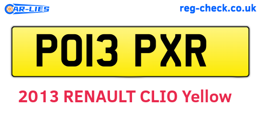 PO13PXR are the vehicle registration plates.