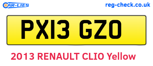 PX13GZO are the vehicle registration plates.