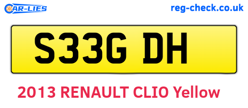 S33GDH are the vehicle registration plates.