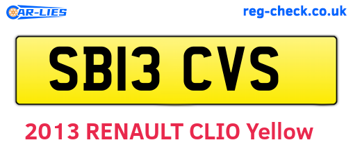 SB13CVS are the vehicle registration plates.