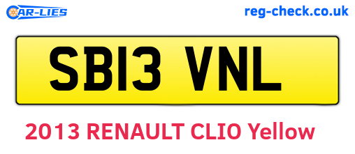 SB13VNL are the vehicle registration plates.