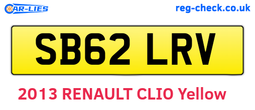 SB62LRV are the vehicle registration plates.