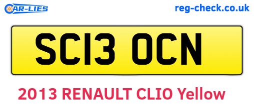 SC13OCN are the vehicle registration plates.