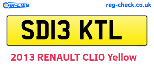 SD13KTL are the vehicle registration plates.