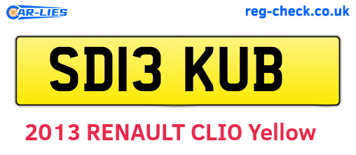 SD13KUB are the vehicle registration plates.