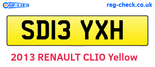 SD13YXH are the vehicle registration plates.