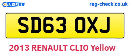 SD63OXJ are the vehicle registration plates.